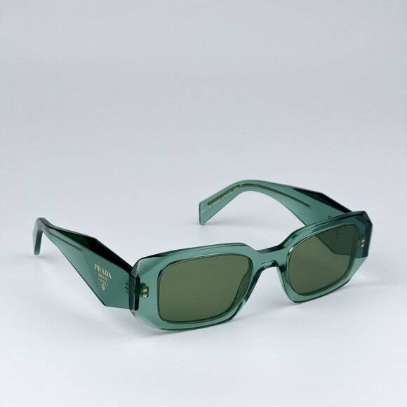 Prada PR17WS 11R10E  BRAND NEW Sunglasses Transparent Sage Green Mirror Unisex - Picture 8 of 13